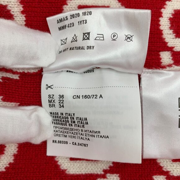 Miu Miu Heart Letter Embroidered Full-Print Cashmere V-Neck Knit Cardigan - Picture 7 of 8